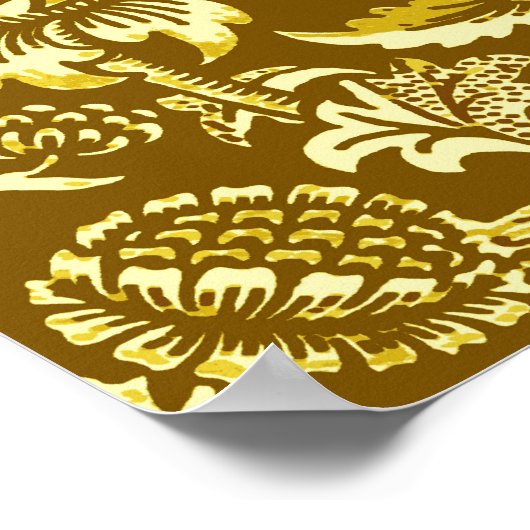 Art Nouveau Sunbloemen, Mustard en Golden Yellow Poster (Hoek)