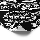 Art Nouveau Sunflower, Black, White en Grey Post Poster (Hoek)