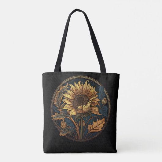 Art Nouveau Sunflower Tote Bag (Achterkant)