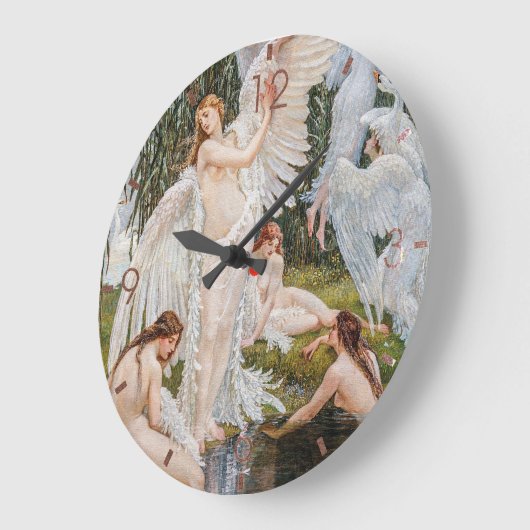  Art Nouveau Swan Maidens van W. Crane Grote Klok (Hoek)