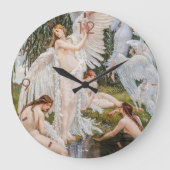 Art Nouveau Swan Maidens van W. Crane Grote Klok (Voorkant)