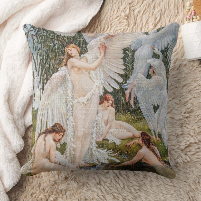  Art Nouveau Swan Maidens van W. Crane Kussen (Deken)