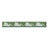 Art Nouveau Swan Vogels Wilde Levensdieren Grosgrain Lint (Voorkant)