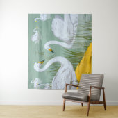 Art Nouveau Swans Wandkleed (In situ)