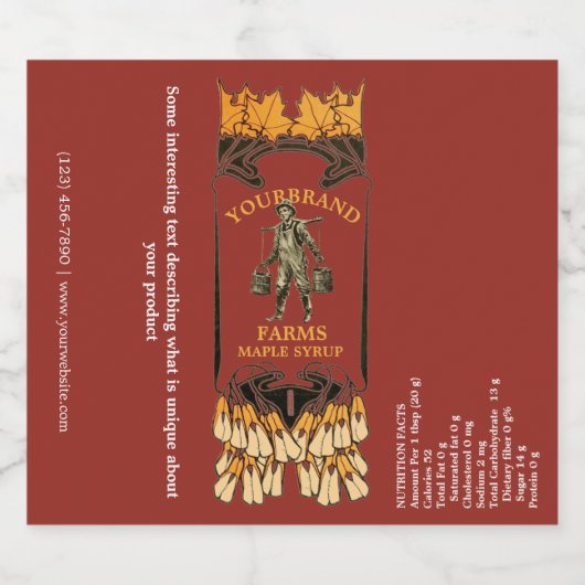 Art Nouveau Syrup Label Sjabloon Likeurfles Etiket (Enkel label)