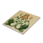 Art Nouveau T & R Boote Yellow Floral Repro 1905 Tegeltje (Zijkant)