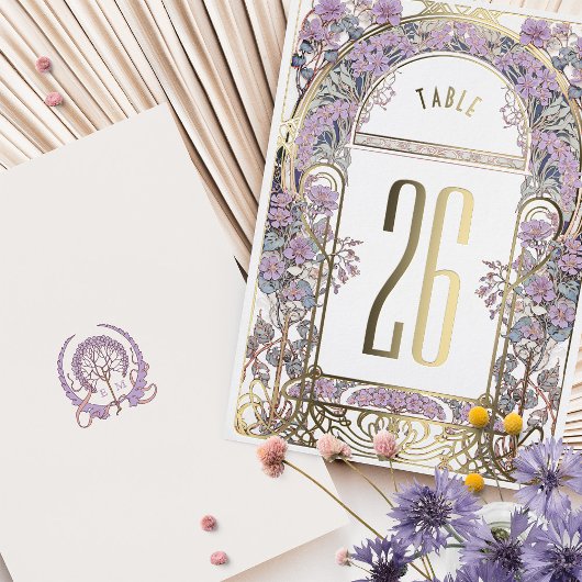 Art Nouveau Tafelnummers Gouden Folie