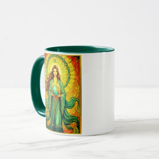 Art Nouveau Tarot Card The World Mok (Voorkant links)