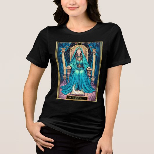 Art Nouveau Tarot, de Hogepriesteres Tri-Blend Shirt (Voorkant)
