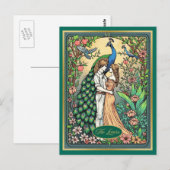 Art Nouveau Tarot Kaart, de geliefden Briefkaart (Voorkant / Achterkant)