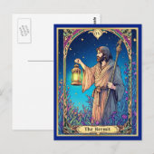 Art Nouveau Tarot Kaart, de kluizenaar Briefkaart (Voorkant / Achterkant)