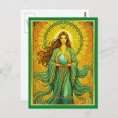 Art Nouveau Tarot Kaart De Wereld (Voorkant / Achterkant)