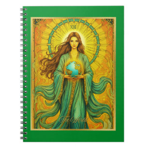 Art Nouveau Tarot Kaart De Wereld Notitieboek