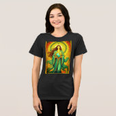 Art Nouveau Tarot Kaart De Wereld Tri-Blend Shirt (Voorkant volledig)