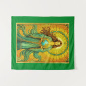 Art Nouveau Tarot Kaart De Wereld Wandkleed (Voorkant (horizontaal))