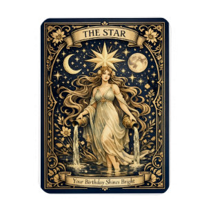 Art Nouveau Tarot Verjaardag Hemelse Ster Magneet