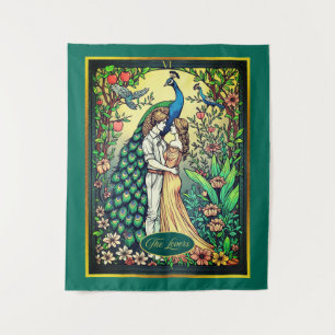 Art Nouveau Tarotkaart, De Geliefden Wandkleed