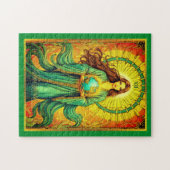 Art Nouveau Tarotkaart De Wereld Legpuzzel (Horizontaal)