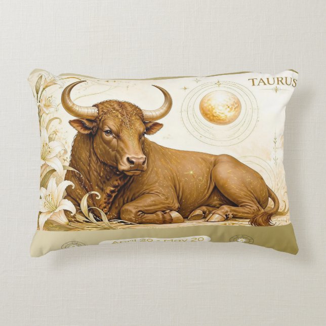 Art Nouveau Taurus decoratieve kussensloop Accent Kussen (Voorkant)