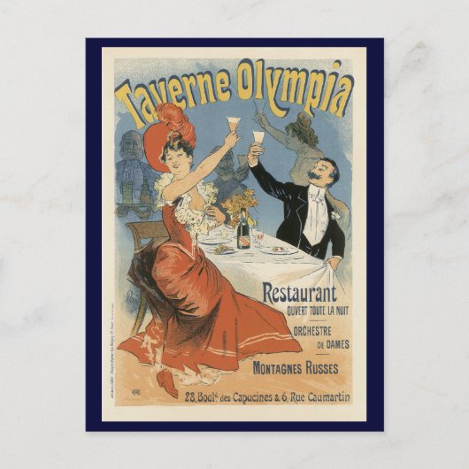 Art Nouveau, Taverne Olympia Restaurant Briefkaart (Voorkant)