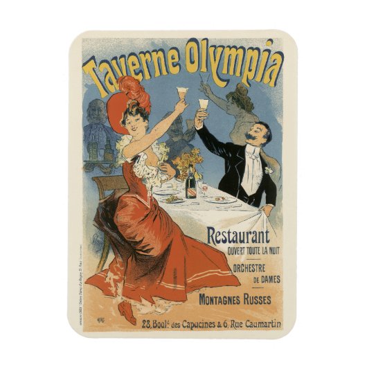  Art Nouveau, Taverne Olympia Restaurant Magneet (Verticaal)