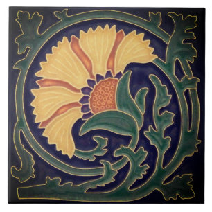 Art Nouveau-tegel - Bloemontwerp Tegeltje