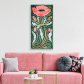Art Nouveau Tegel Canvas Afdruk (Insitu (Woonkamer))
