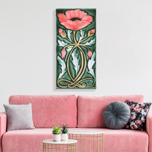 Art Nouveau Tegel Canvas Afdruk (Insitu (Woonkamer))