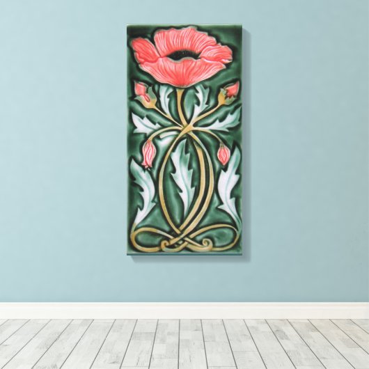 Art Nouveau Tegel Canvas Afdruk (Insitu (Houten vloer))