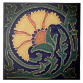 Art Nouveau Tegel - Floral Design Tegeltje (Voorkant)