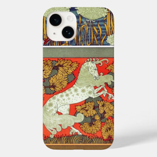 Art nouveau textiel ijsvogel paard Verneuil Case-Mate iPhone Case (Achterkant)