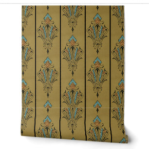 Art nouveau textielpatroon Christopher dressoir Behang