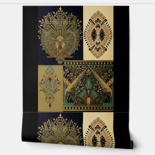 Art nouveau textielpatroon Christopher dressoir Behang