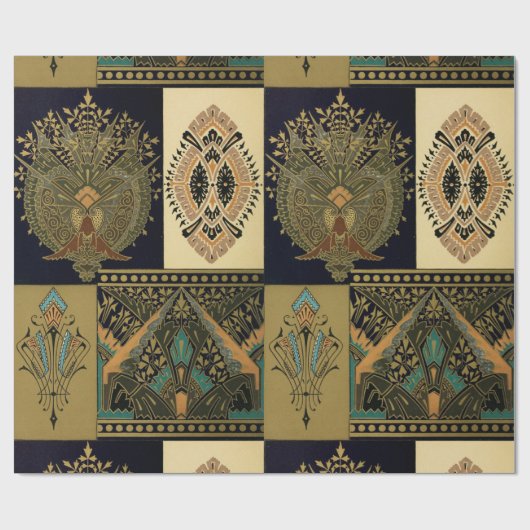 Art nouveau textielpatroon Christopher dressoir Cadeaupapier (Vlak)