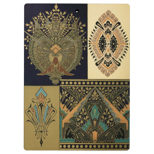 Art nouveau textielpatroon Christopher dressoir Klembord (Achterkant)
