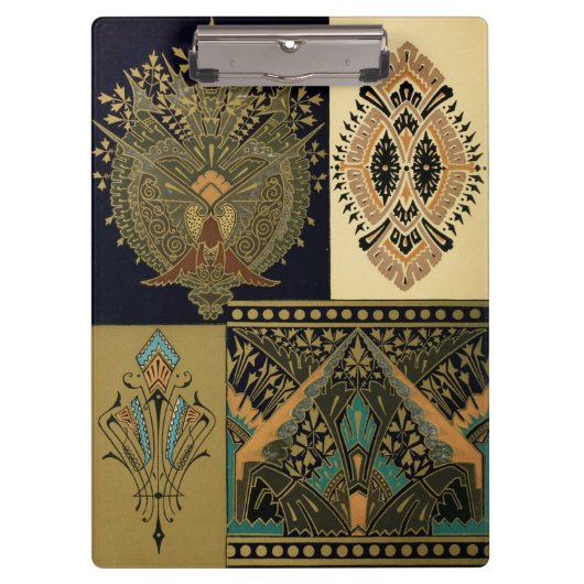 Art nouveau textielpatroon Christopher dressoir Klembord (Voorkant)