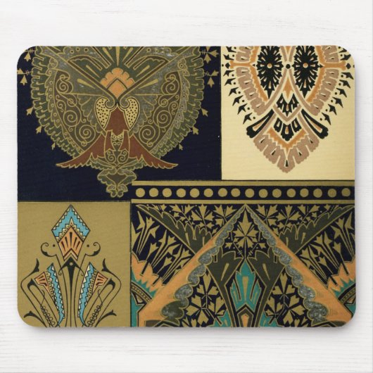 Art nouveau textielpatroon Christopher dressoir Muismat (Voorkant)
