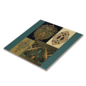 Art nouveau textielpatroon Christopher dressoir Tegeltje (Zijkant)