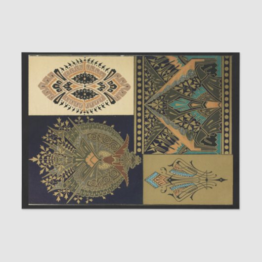 Art nouveau textielpatroon Christopher dressoir Tissuepapier (Voorkant)