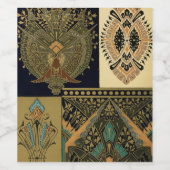 Art nouveau textielpatroon Christopher dressoir Wijn Etiket (Enkel label)