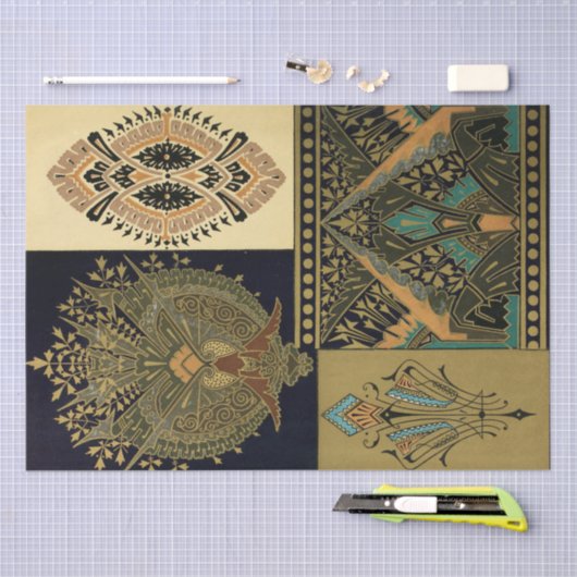 Art nouveau textile pattern Christopher dresser Tissuepapier (Craft)