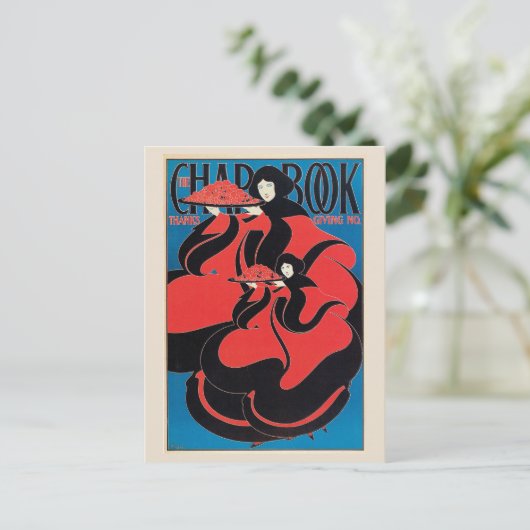  Art Nouveau Thanksgiving magazine Feestdagenkaart (Staand voorkant)