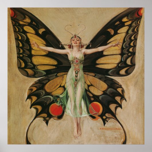 Art Nouveau "The Flapper" Frank Xavier Leyendecker Poster (Voorkant)