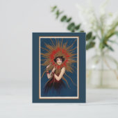 Art Nouveau The Lady in the Sun Briefkaart (Staand voorkant)