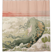 Art Nouveau The Wave van Henri Privat-Livemont Douchegordijn (Voorkant)