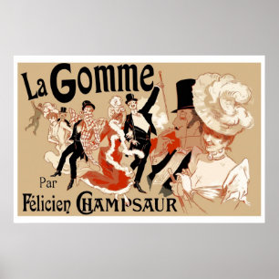 Art Nouveau Theater play ad La Gomme Poster