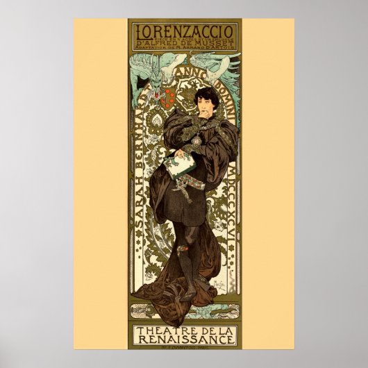 Art Nouveau-theateradvertentie uit vroeger tijden Poster (Voorkant)