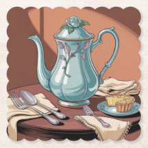 Art Nouveau Theepot Onderzetter Set