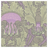 Art Nouveau Thistle Damask Stof (Close Up)