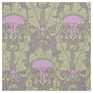 Art Nouveau Thistle Damask Stof